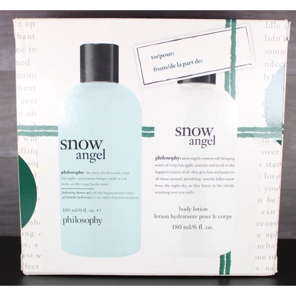 Philosophy SNOW ANGEL Hydrating Shower Gel & Body Lotion Duo Bath Set NEW In Box - Picture 11 of 13